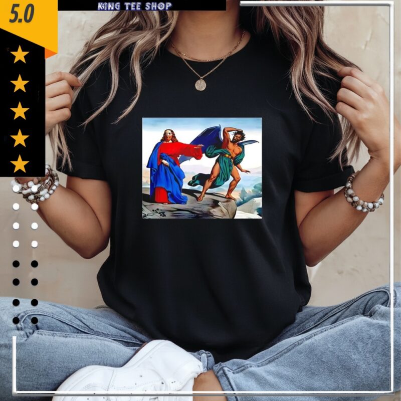 Jesus Satan Tempts Christ On The Mountain_Classic Women's T-Shirt