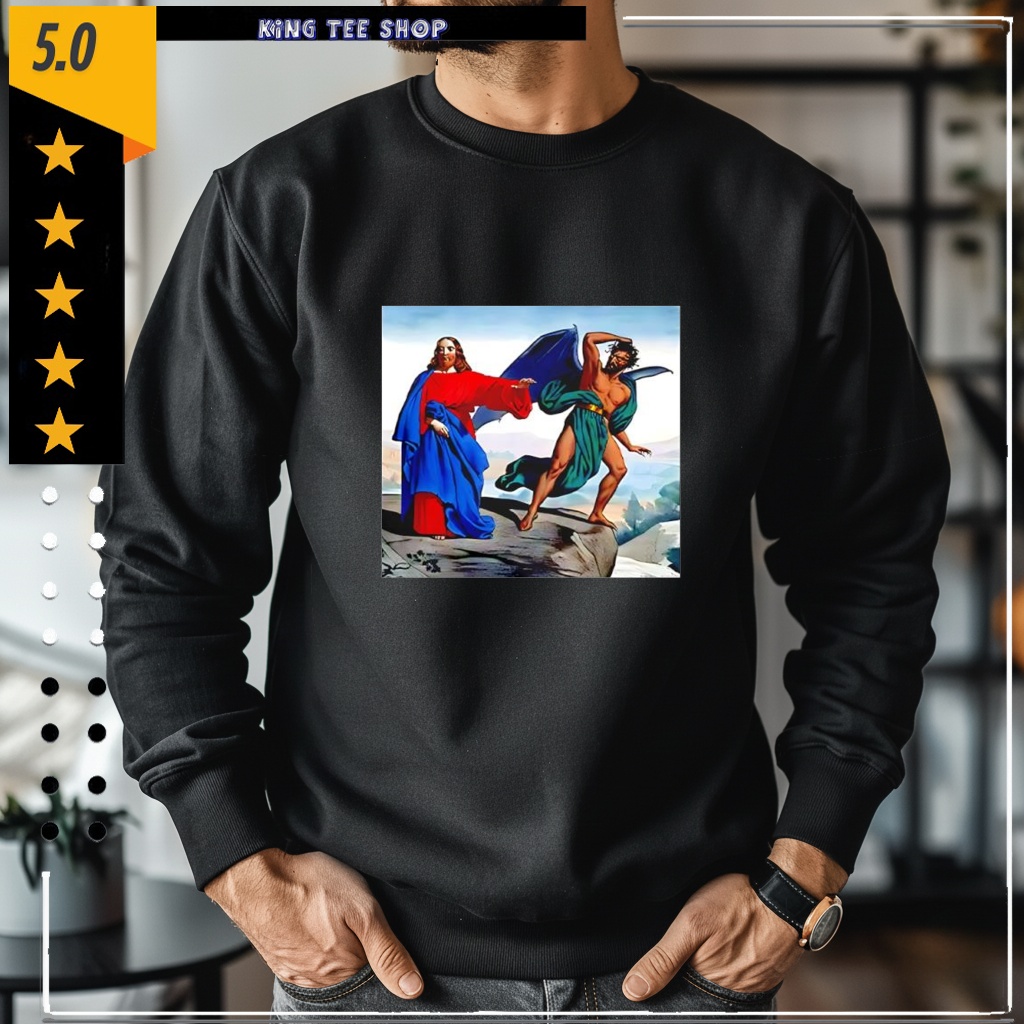 Jesus Satan Tempts Christ On The Mountain Shirt