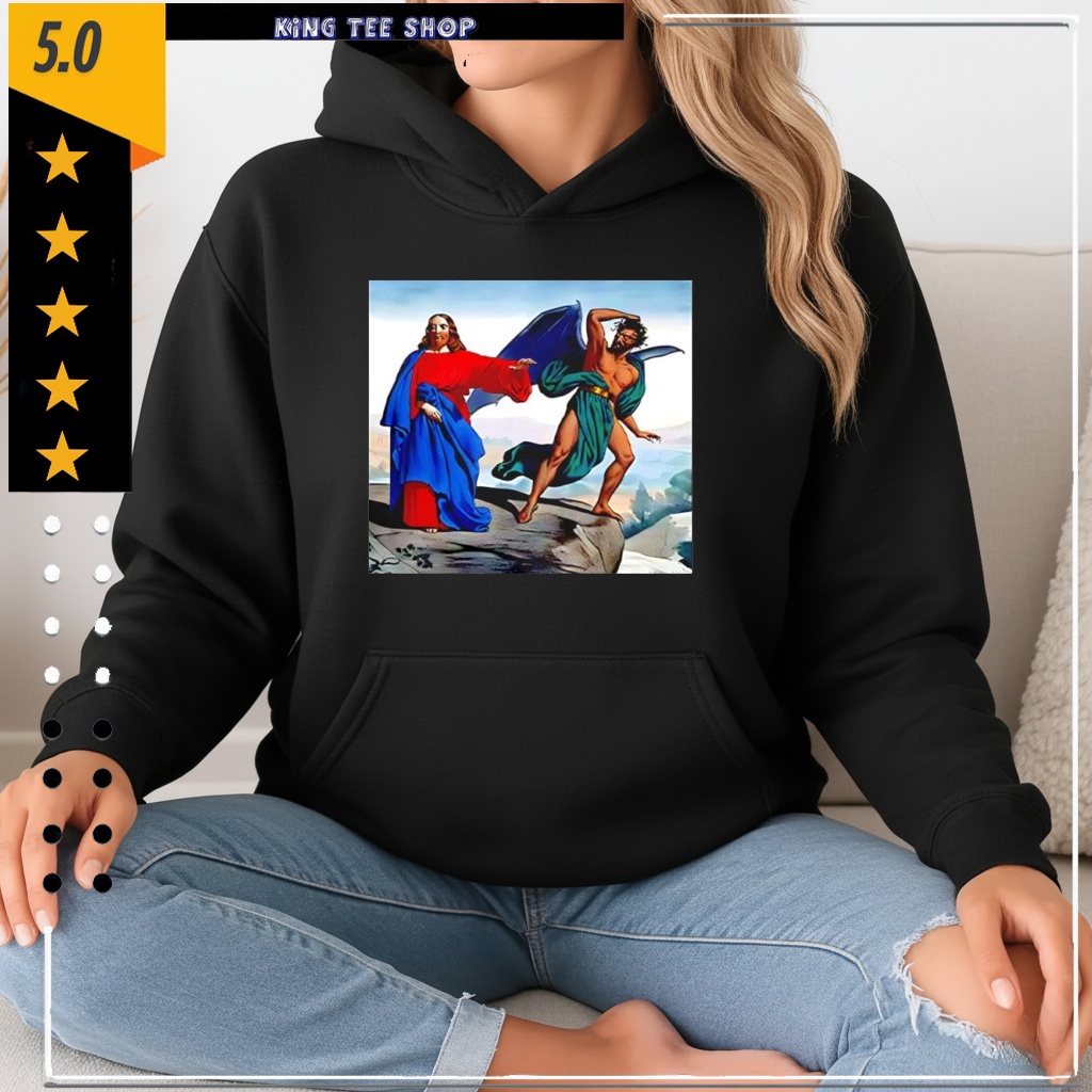 Jesus Satan Tempts Christ On The Mountain Shirt