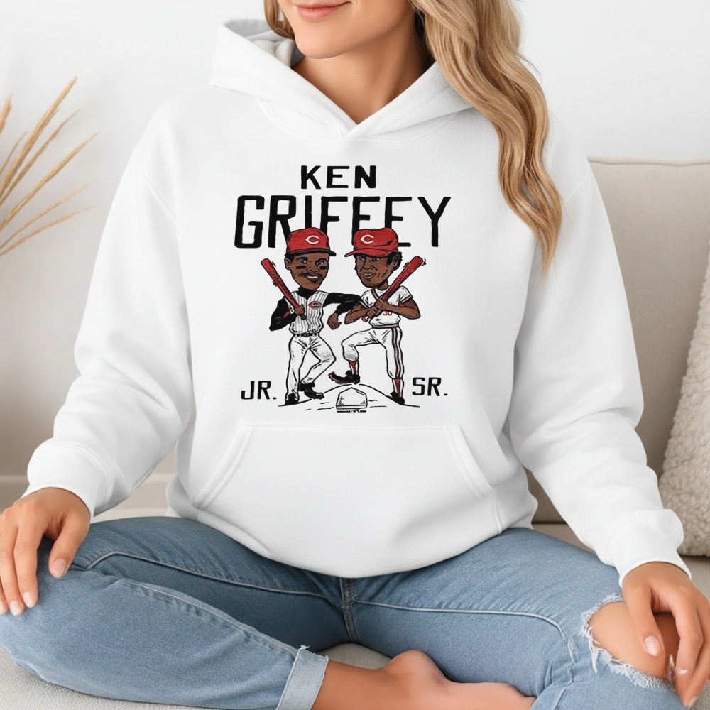 Ken Griffey Father and Son Cincinnati Reds Baseball Caricatures Shirt
