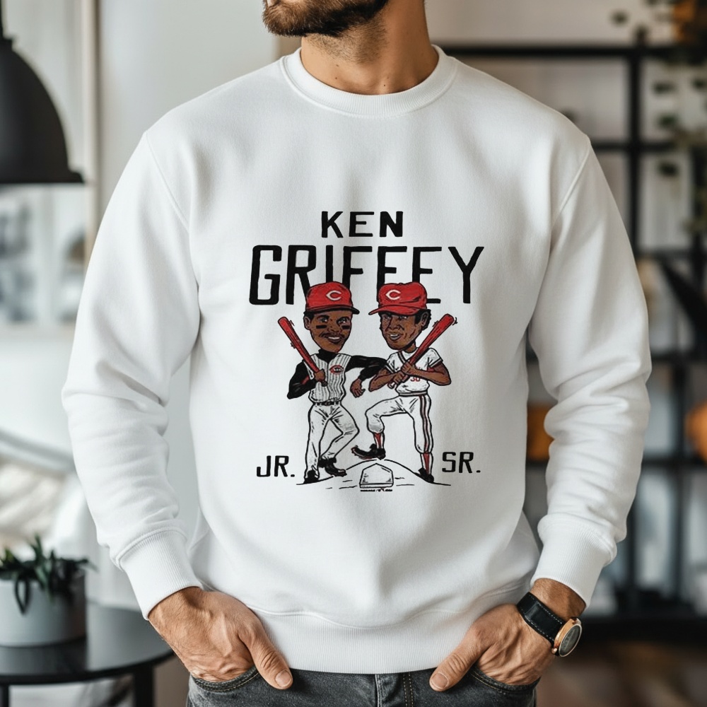 Ken Griffey Father and Son Cincinnati Reds Baseball Caricatures Shirt