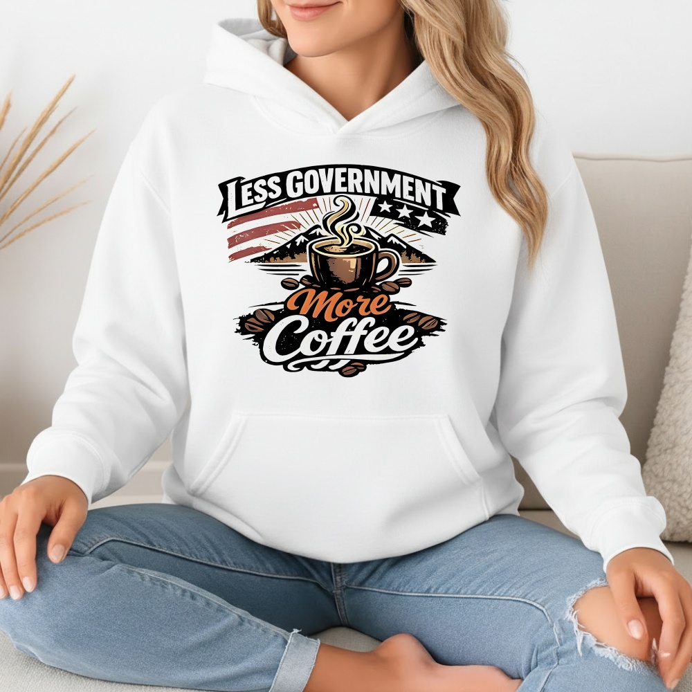 Less Government More Coffee American Flag Shirt