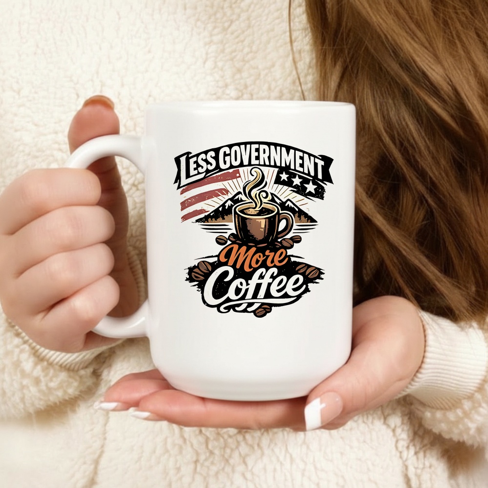 Less Government More Coffee American Flag Shirt