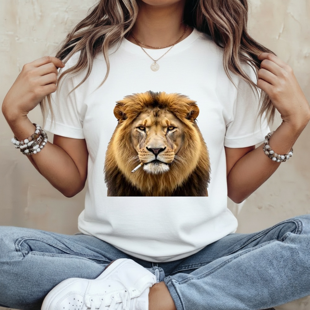 Lion Smoking Cigarette Meme Shirt