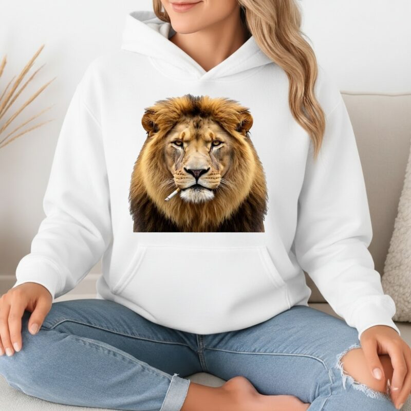 Lion smoking cigarette meme_Hoodie
