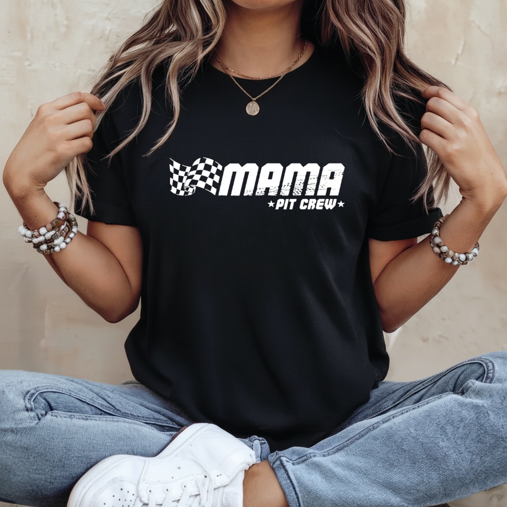 Mama Pit Crew Race Car Birthday Family Shirt