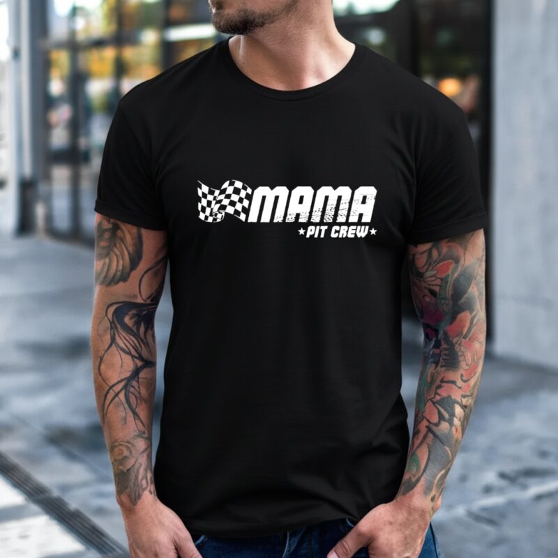 Mama Pit Crew Race Car Birthday Family Matching Pit Crew_T-Shirt