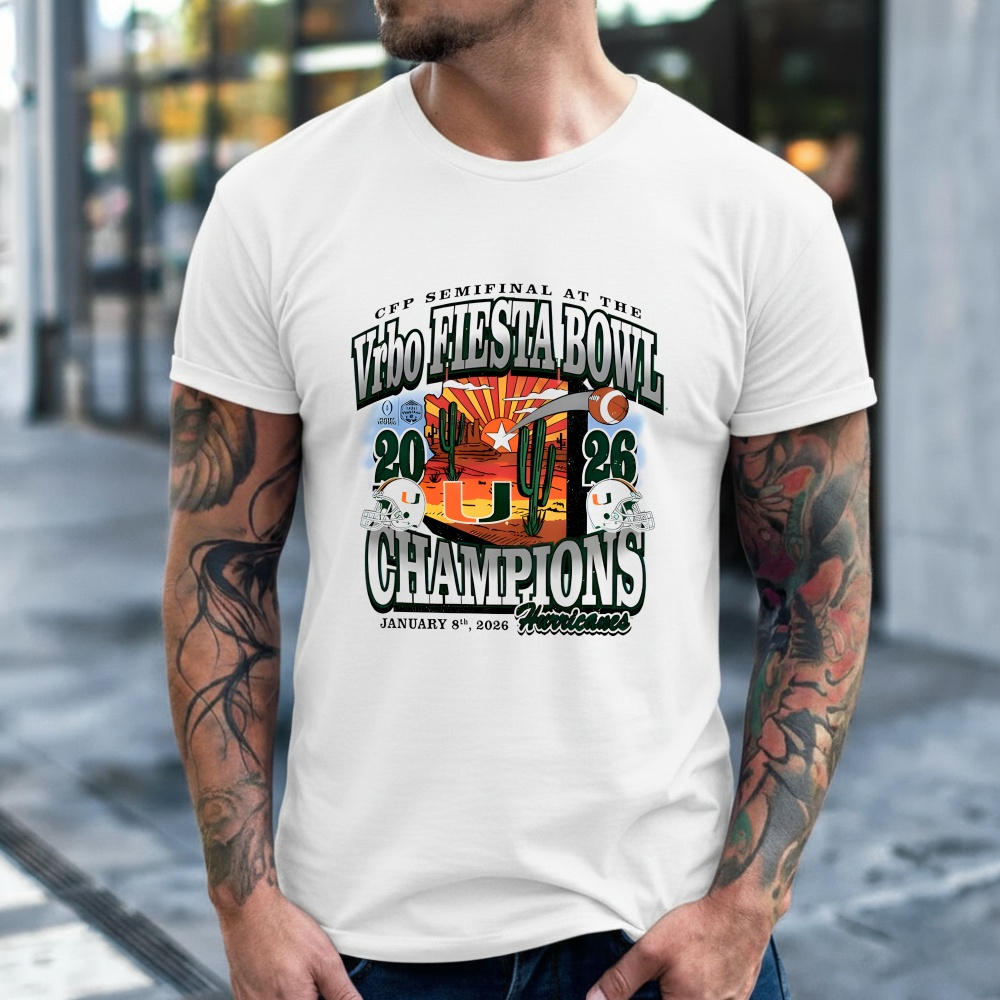 Miami Hurricanes 2025 Vrbo Fiesta Bowl Champions Desert shirt