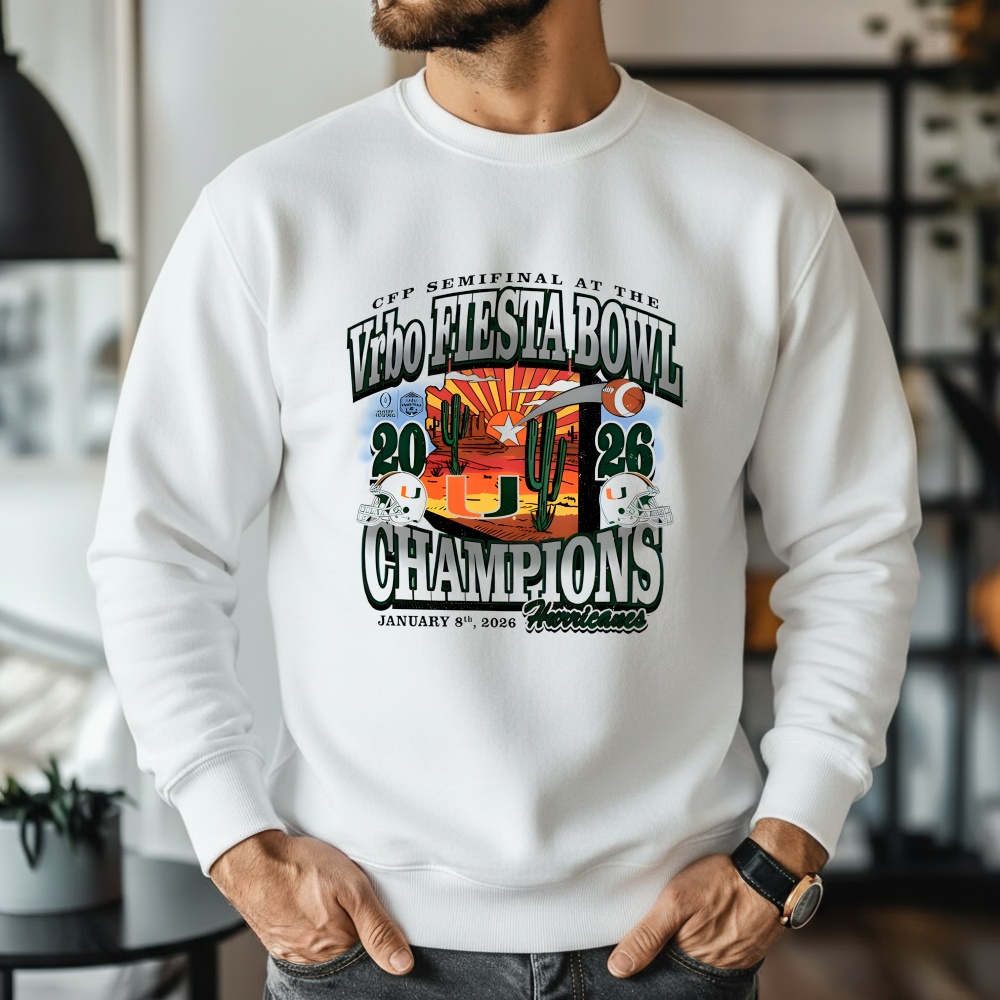 Miami Hurricanes 2025 Vrbo Fiesta Bowl Champions Desert shirt