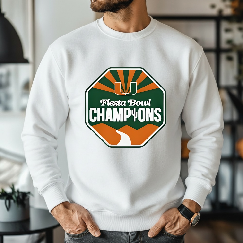 Miami Hurricanes Fiesta Bowl Champions graphic T-shirt