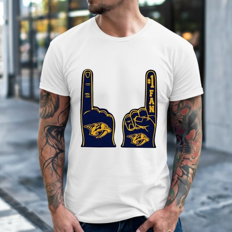 Nashville Predators NHL foam finger number 1 fan_Classic Men's T-Shirt