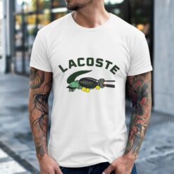 Novak Djokovic Wearing Lacos Logo Parody Shirt
