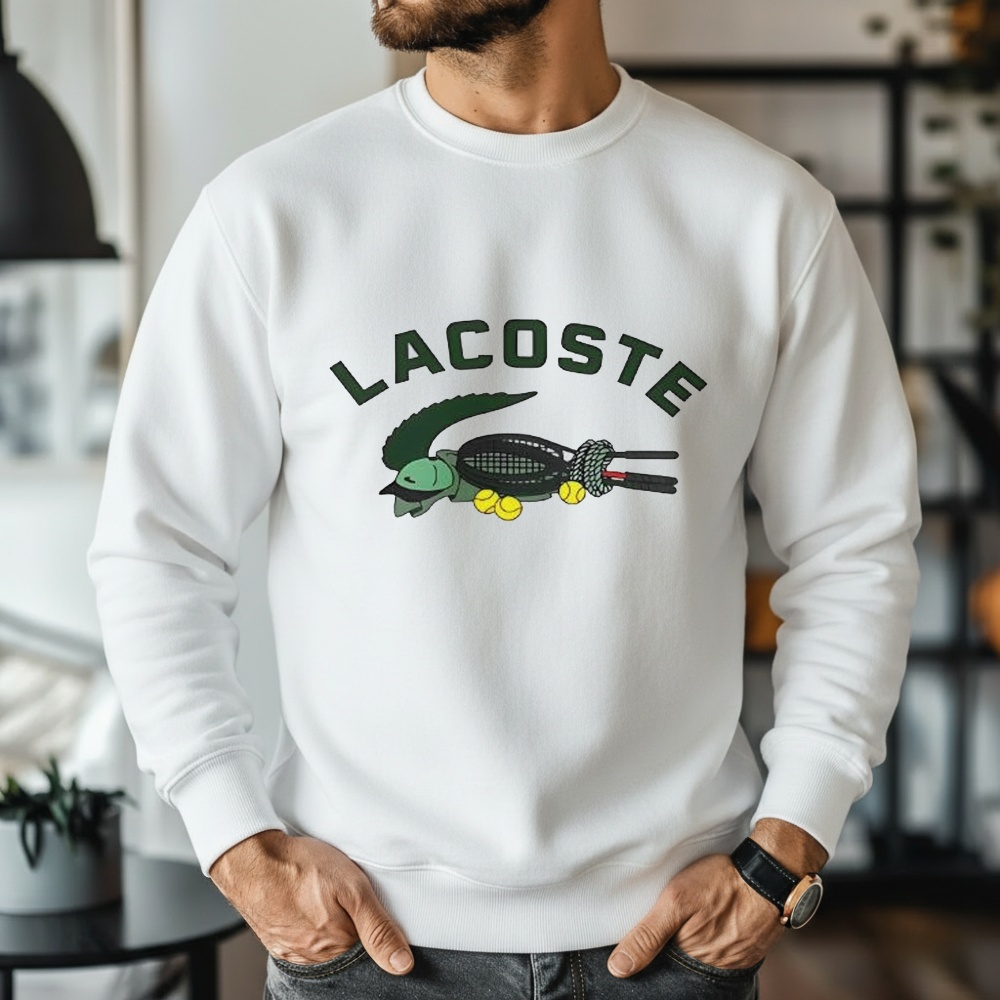 Novak Djokovic Wearing Lacos Logo Parody Shirt