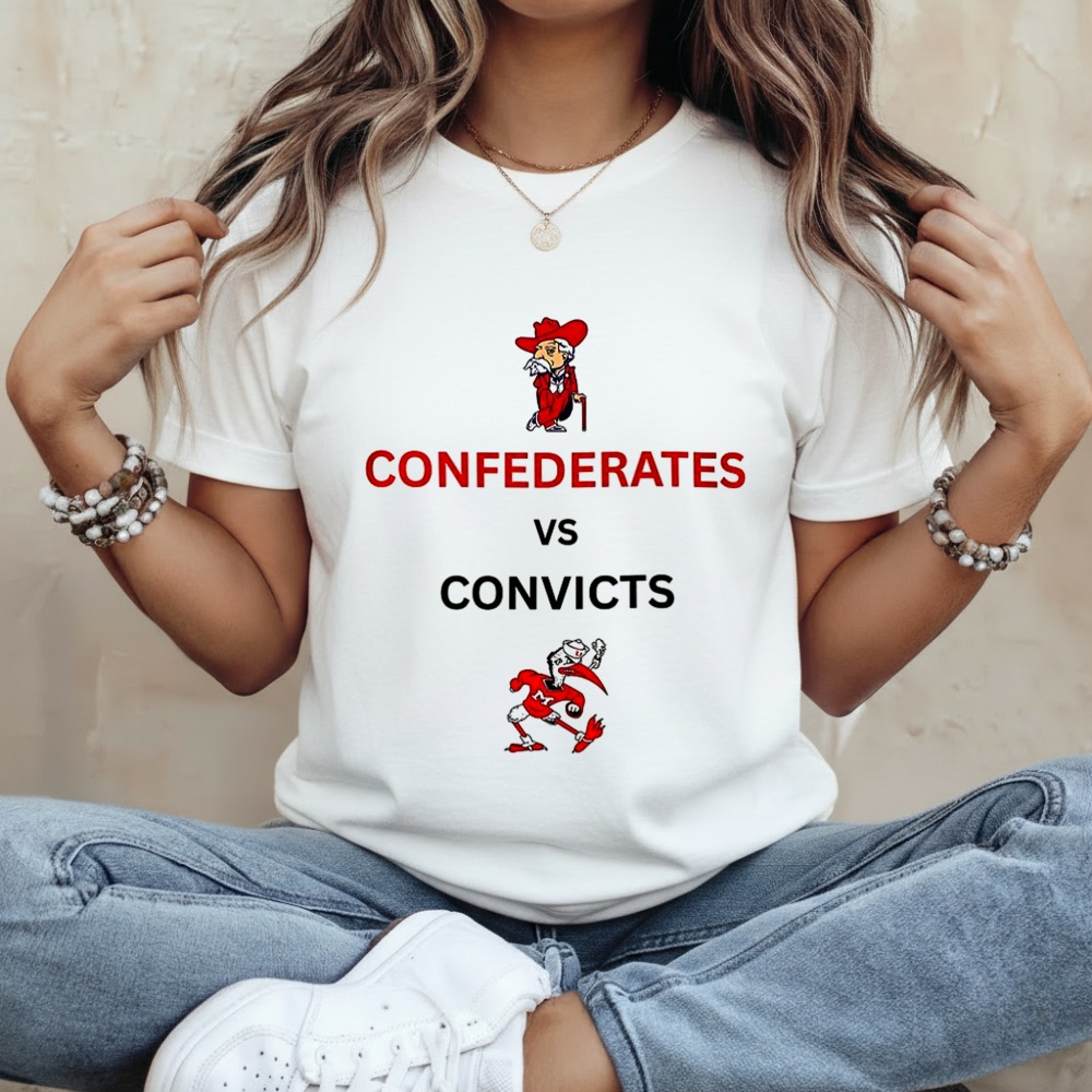Ole Miss Rebels Confederates Vs Miami Hurricanes Convicts mascot shirt