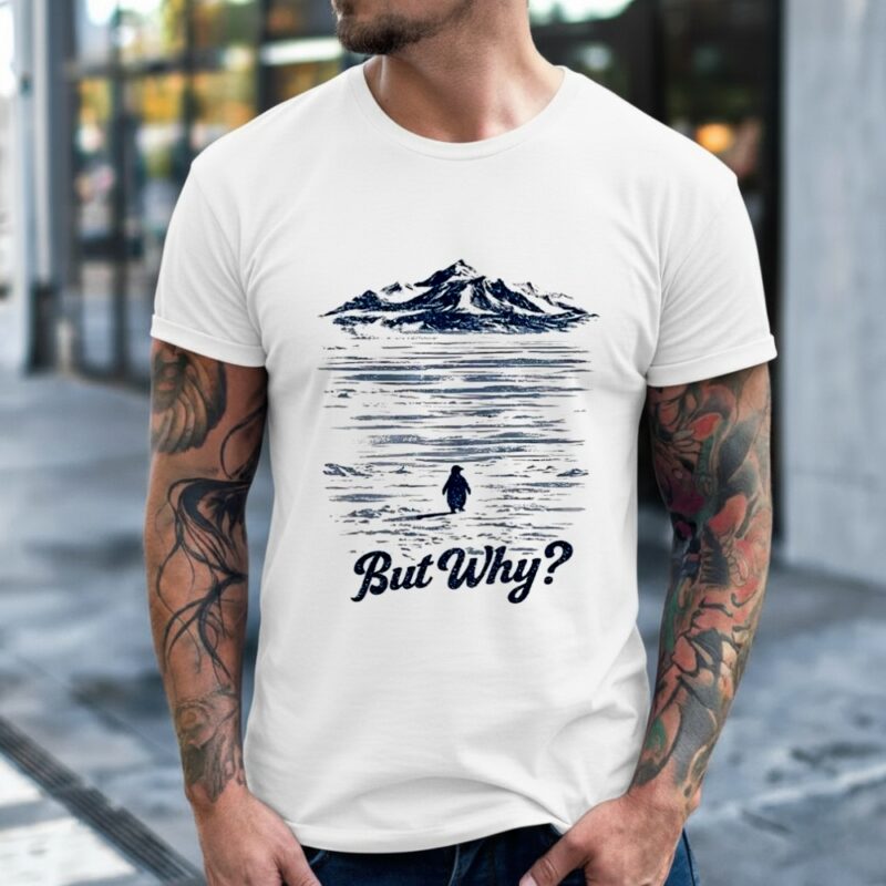 Penguin mountain but why meme Greenland_Classic Men's T-Shirt