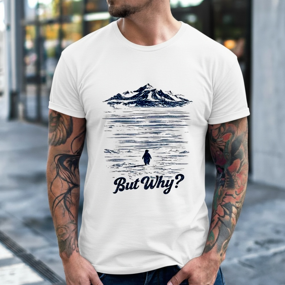 Penguin Mountain “But Why” Meme Greenland Shirt