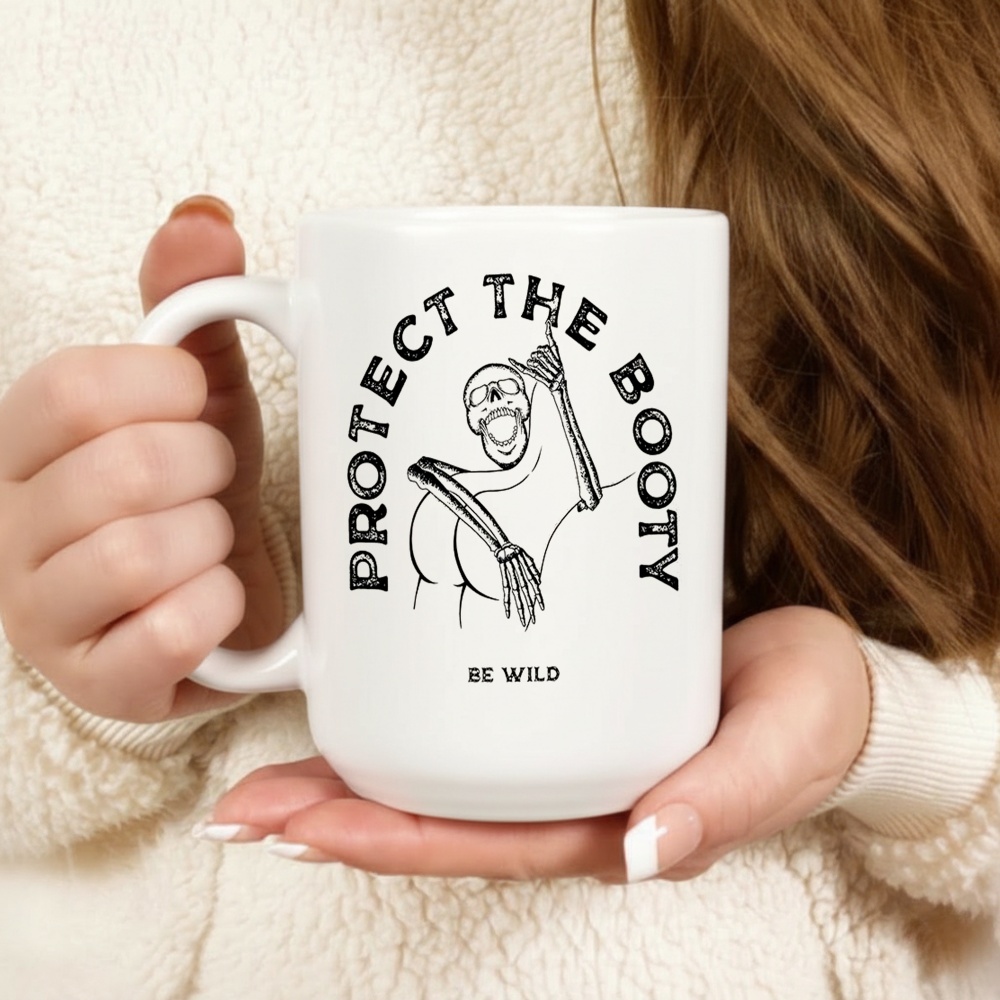 Protect the booty be wild skeleton meme shirt
