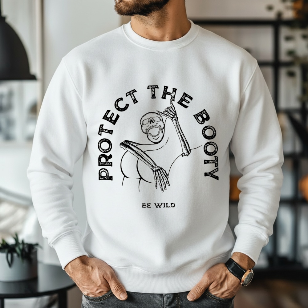 Protect the booty be wild skeleton meme shirt