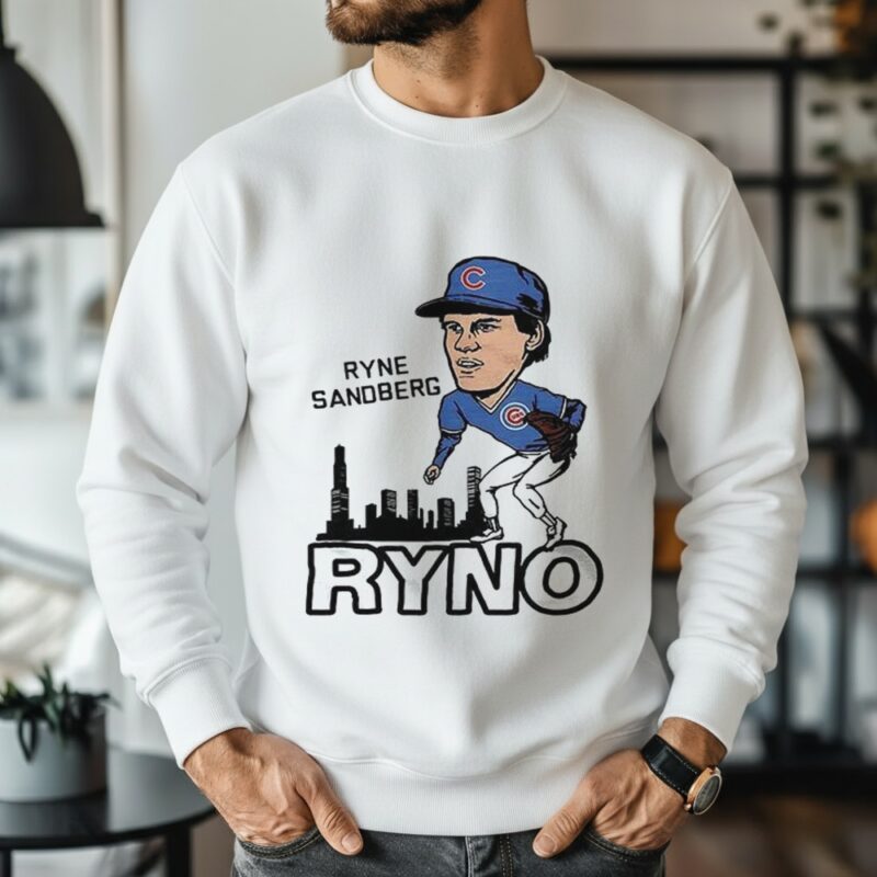 Ryne Sandberg Ryno Chicago Cubs baseball caricatures_Sweatshirt