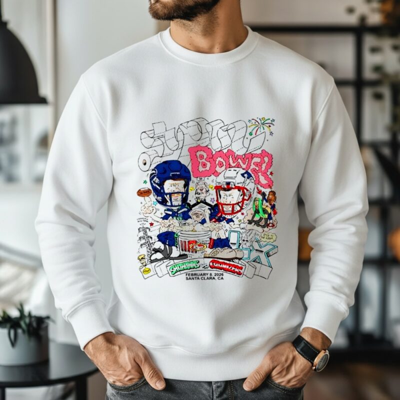 Shithawks vs Colonizers Super Bowel 2026 caricature_Sweatshirt