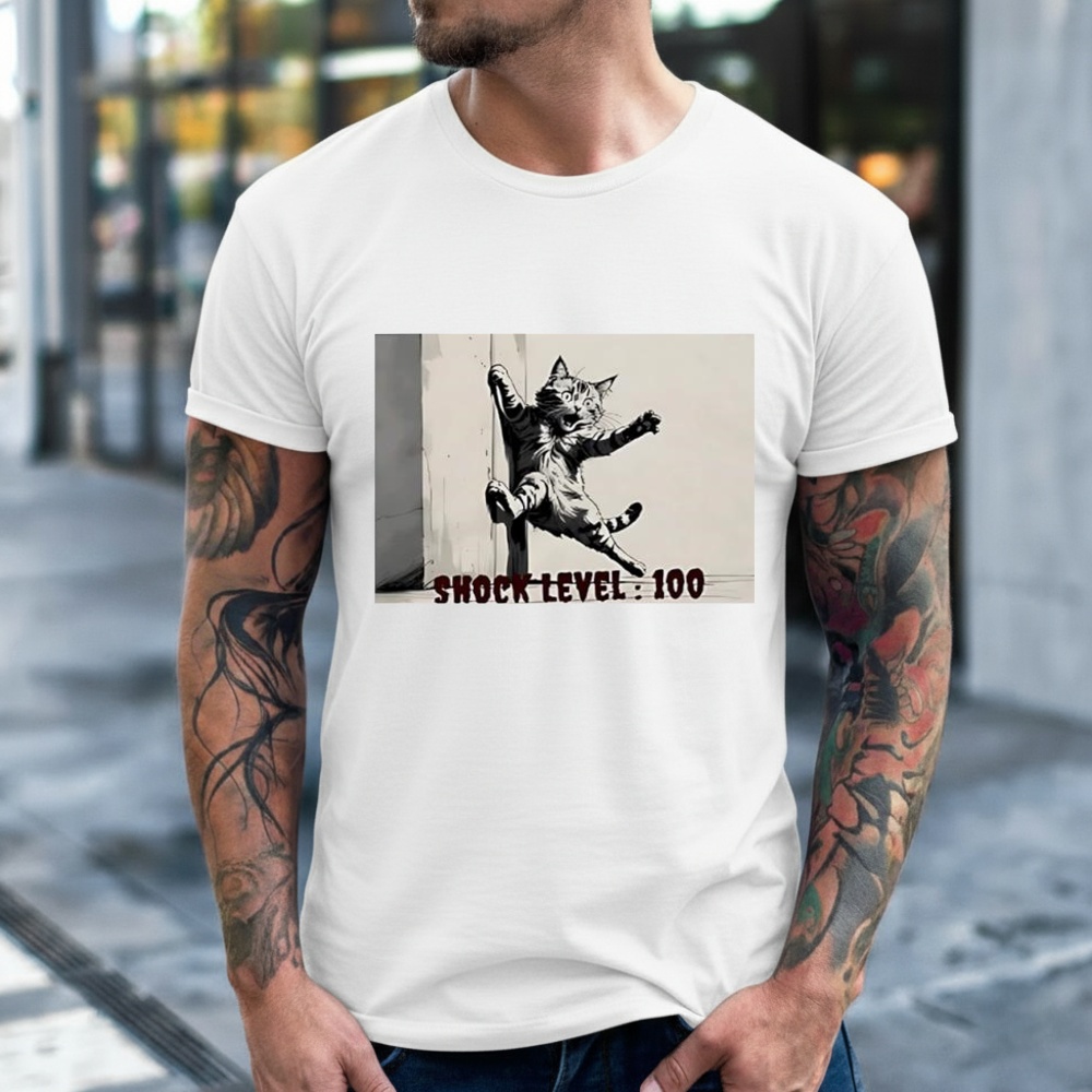 Shocked Cat – Shock Level 100 Shirt
