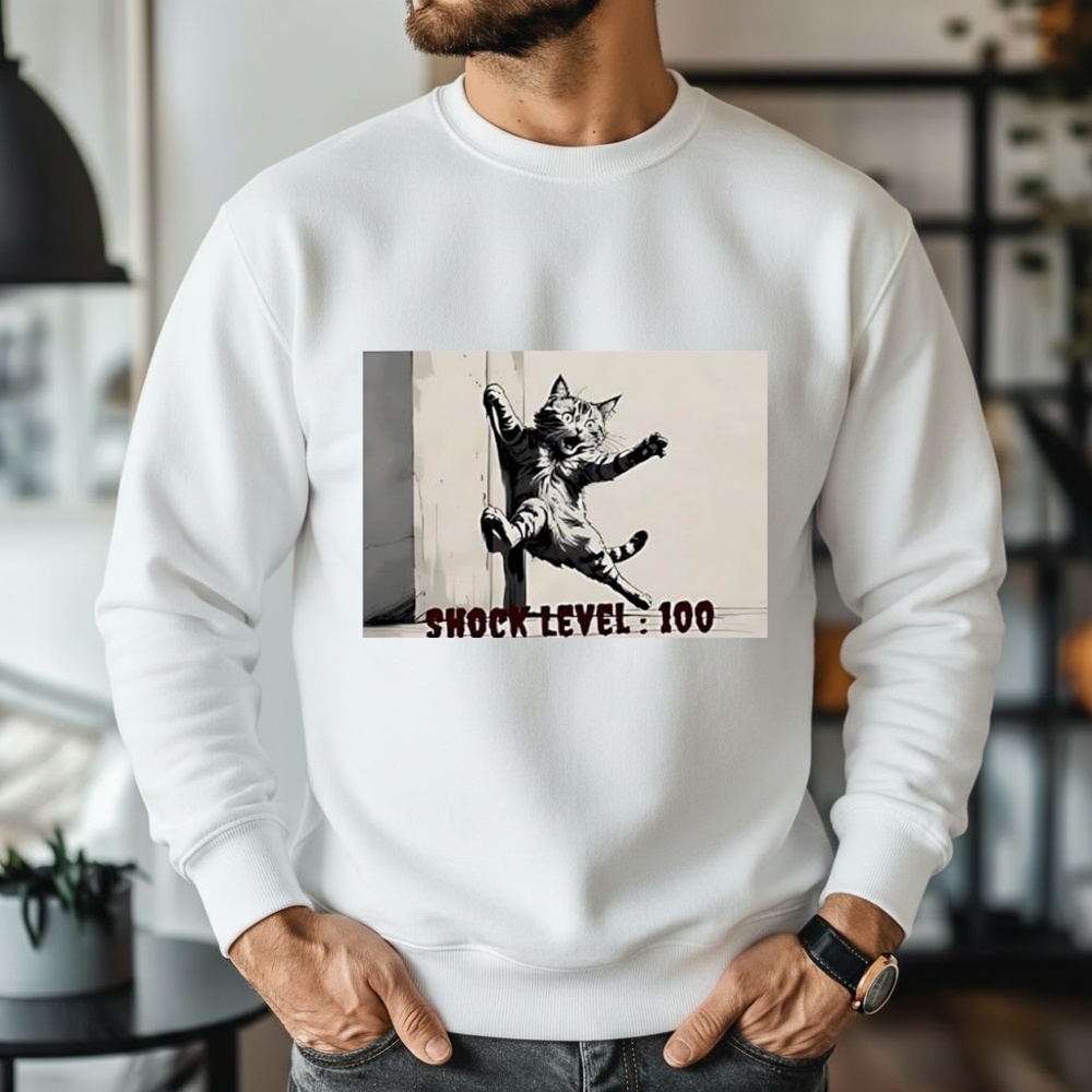 Shocked Cat – Shock Level 100 Shirt