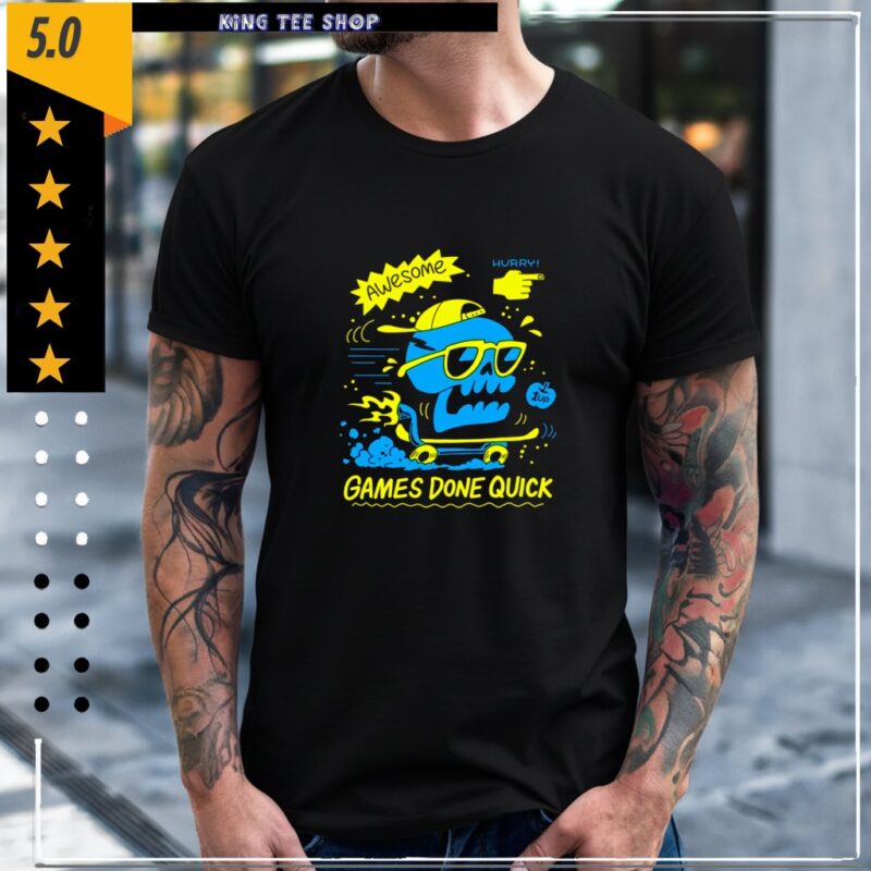 Skull awesome hurry games done quick_Classic Men's T-Shirt