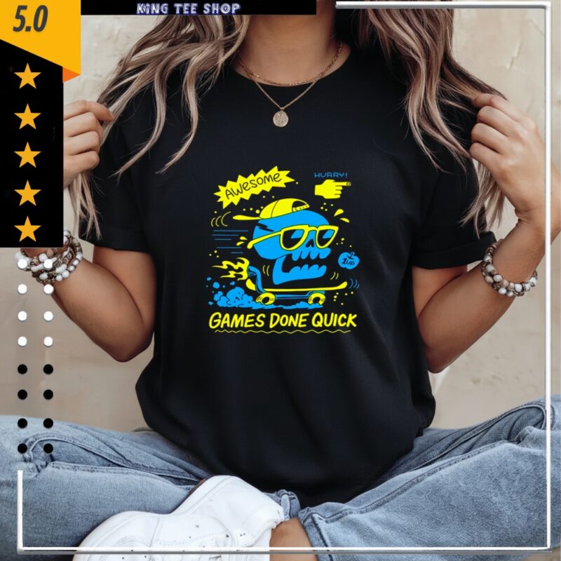 Skull awesome hurry games done quick_Classic Women's T-Shirt