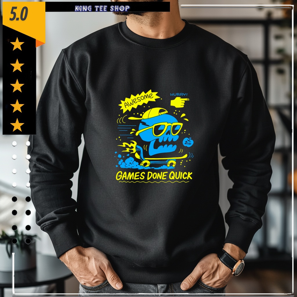 Skull Awesome Hurry Games Done Quick Shirt