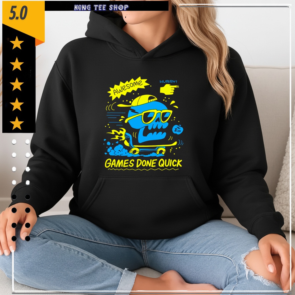 Skull Awesome Hurry Games Done Quick Shirt