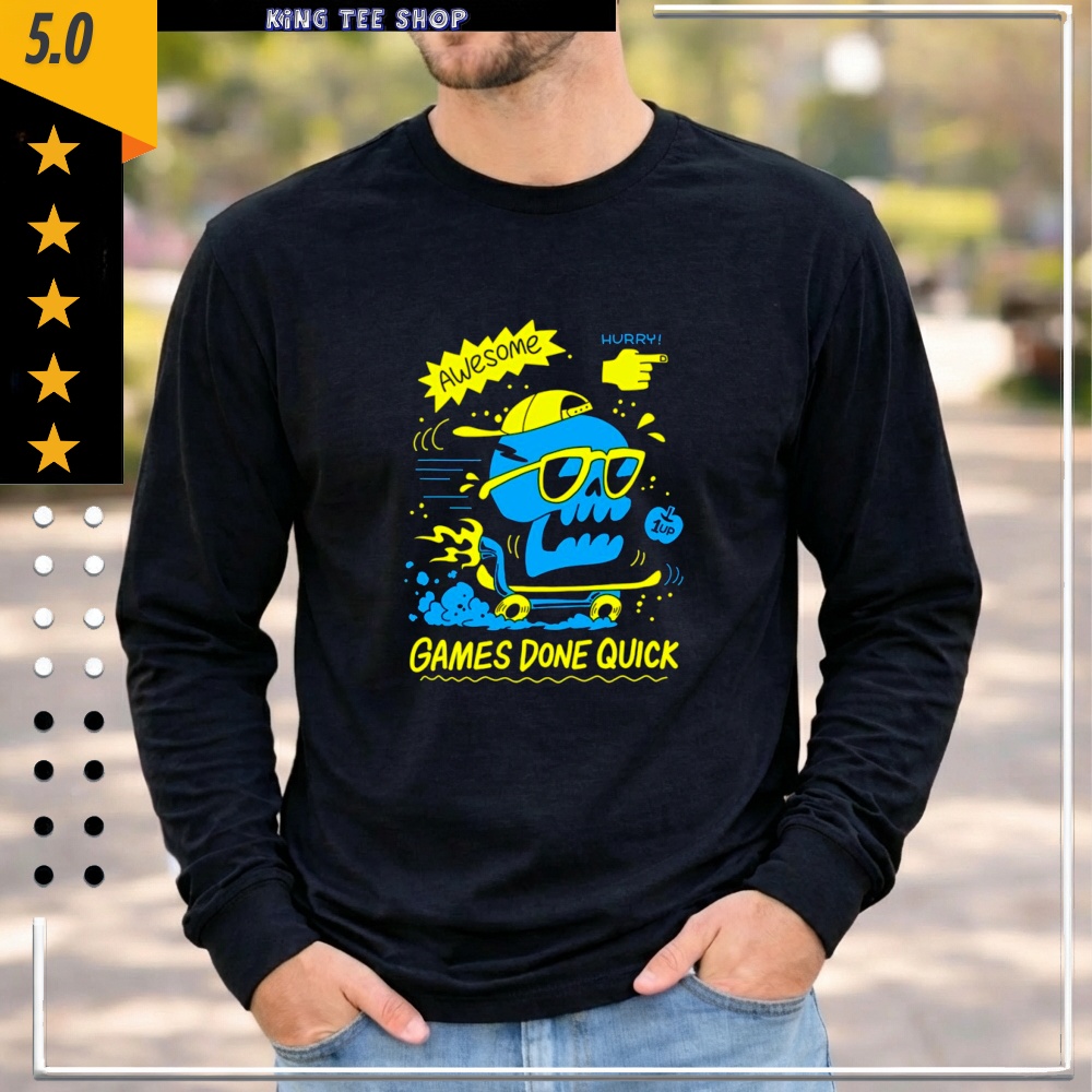 Skull Awesome Hurry Games Done Quick Shirt
