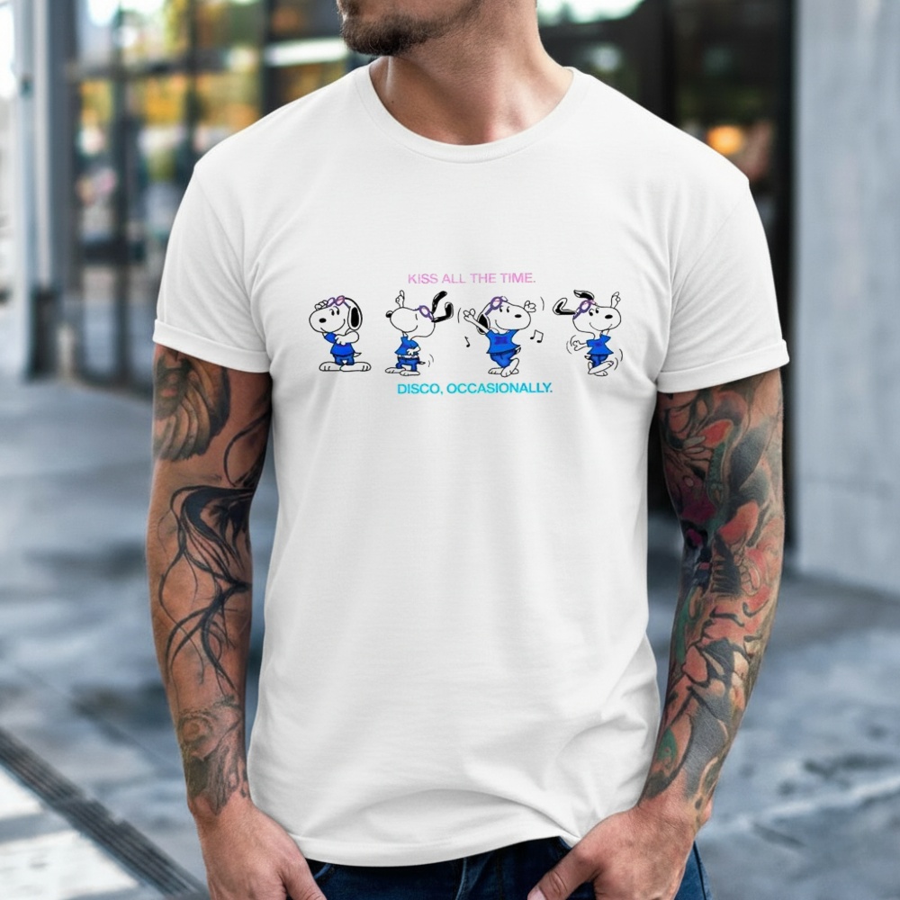 Snoopy & Belle Kiss All the Time Disco Occasionally Shirt