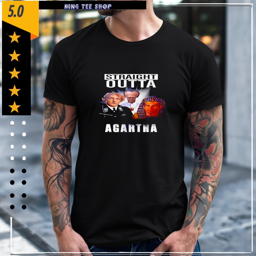 Straight Outta Agartha History Conspiracy Ancient Civilization Parody Graphic Shirt