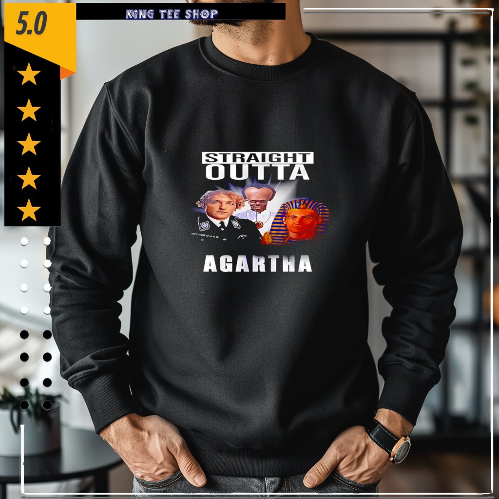 Straight Outta Agartha History Conspiracy Ancient Civilization Parody Graphic Shirt