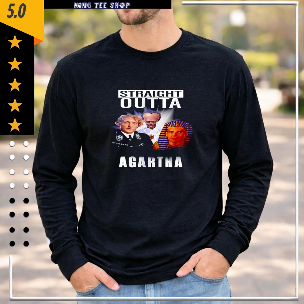 Straight Outta Agartha History Conspiracy Ancient Civilization Parody Graphic Shirt