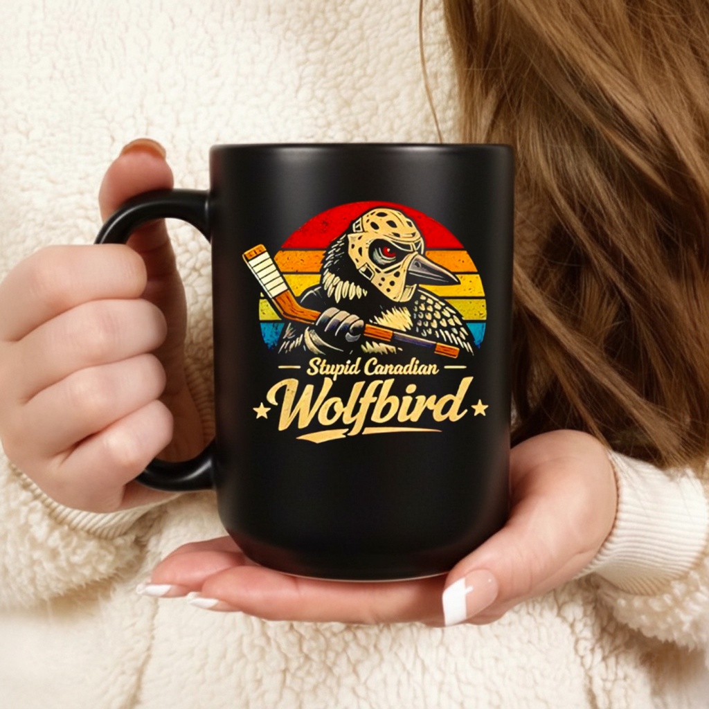 Stupid Canadian Wolf Bird Vintage Heated Hockey Loon Meme Shirt