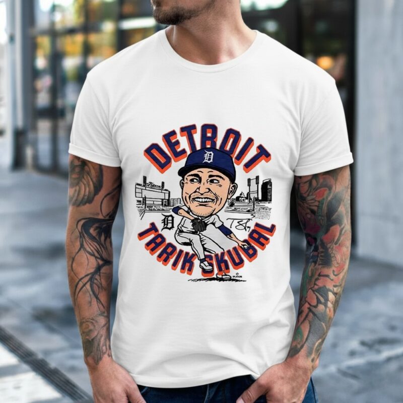 Tarik Skubal Detroit Tigers baseball caricatures_Classic Men's T-Shirt