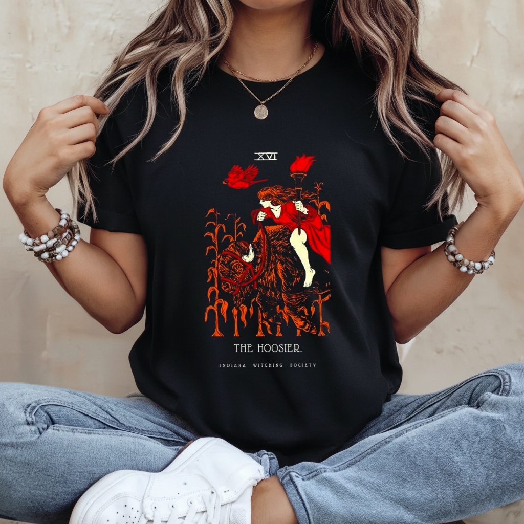 The Hoosier Indiana Witching Society XVI Tarot Card shirt