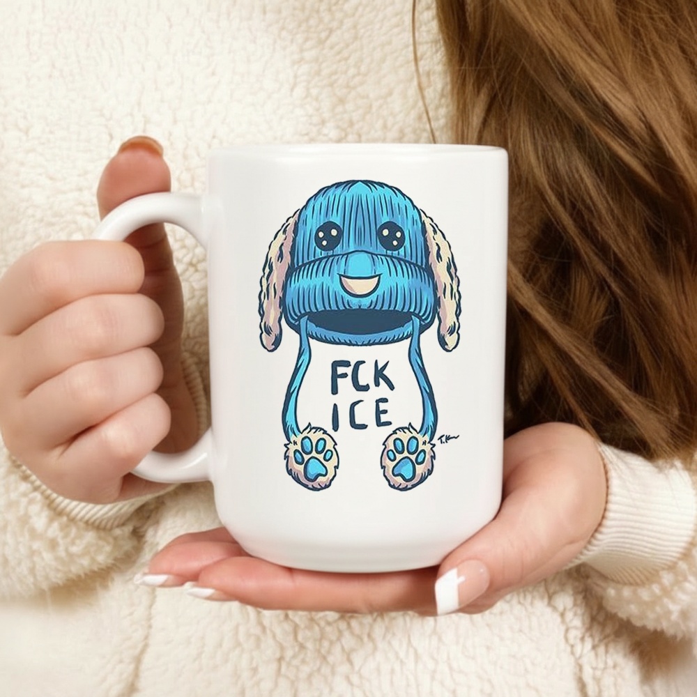 Travis Knight “FUCK ICE” Blue Beanie Shirt