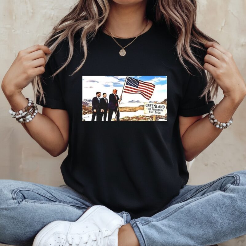 Trump Greenland US Territory est 2026 caricature_Ladies T-Shirt