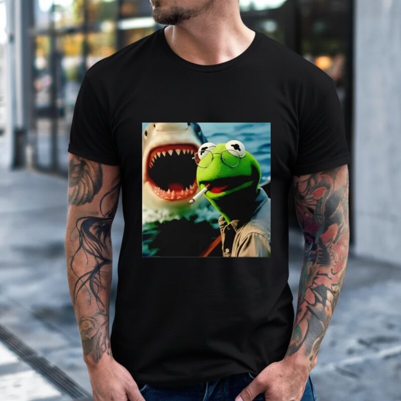 Viral Kermit The Frog Smoking_T-Shirt