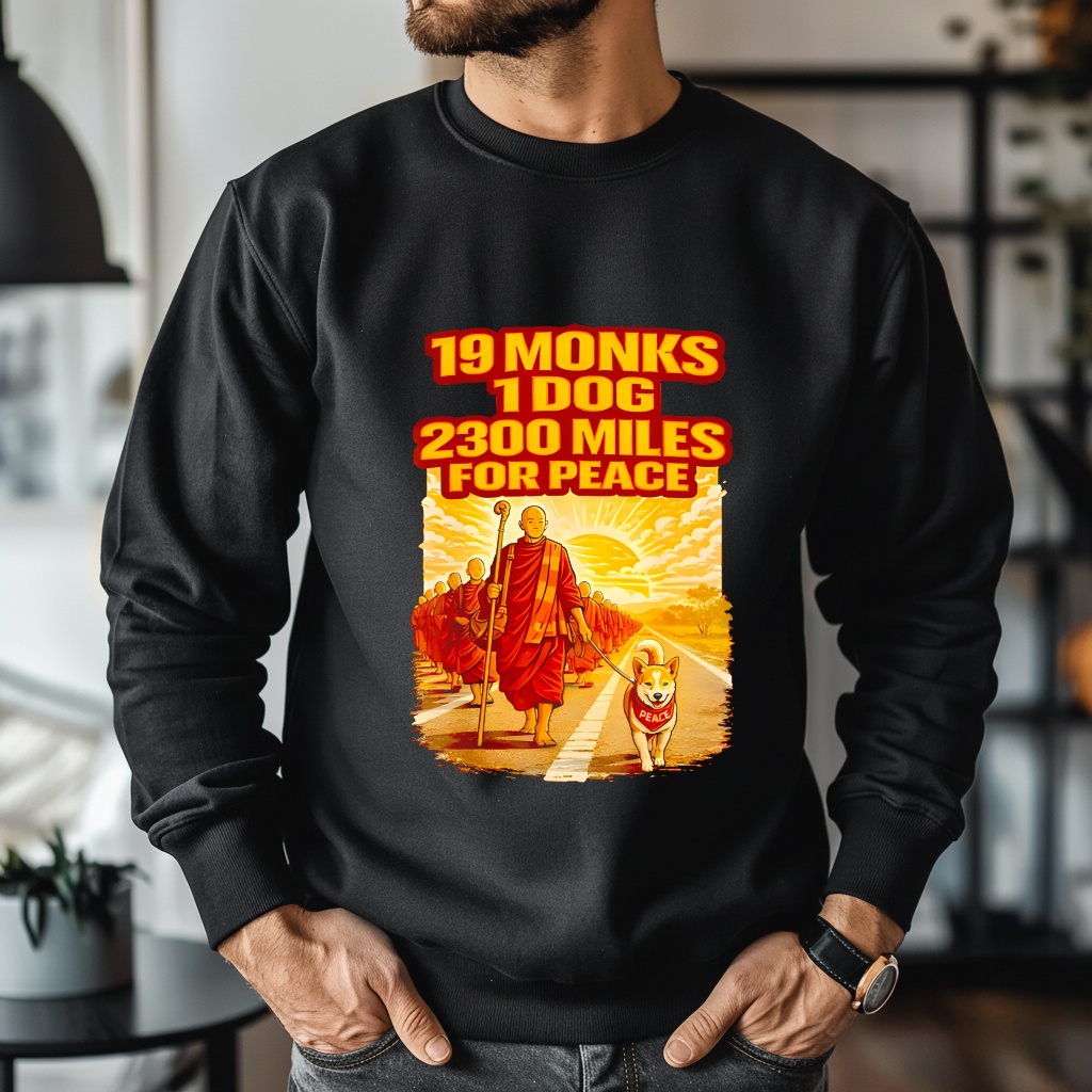 Walk for peace buddhist monks inspirational journey shirt