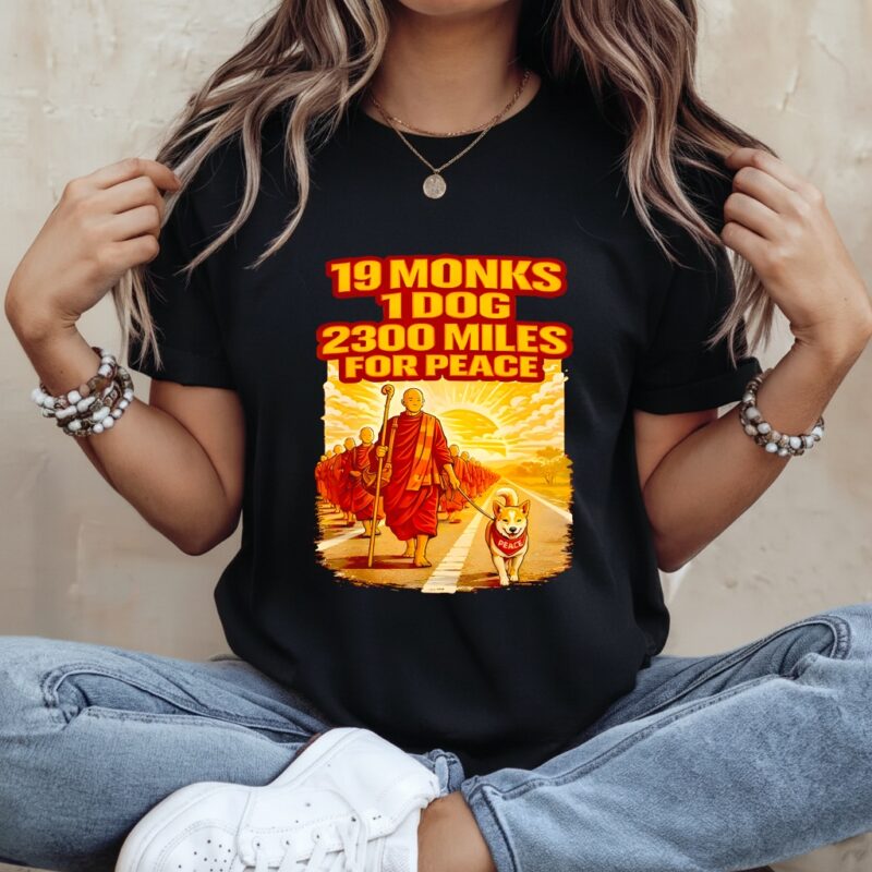 Walk for peace buddhist monks inspirational journey_Ladies T-Shirt