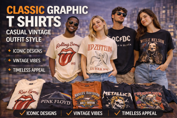classic graphic t shirts casual vintage outfit style