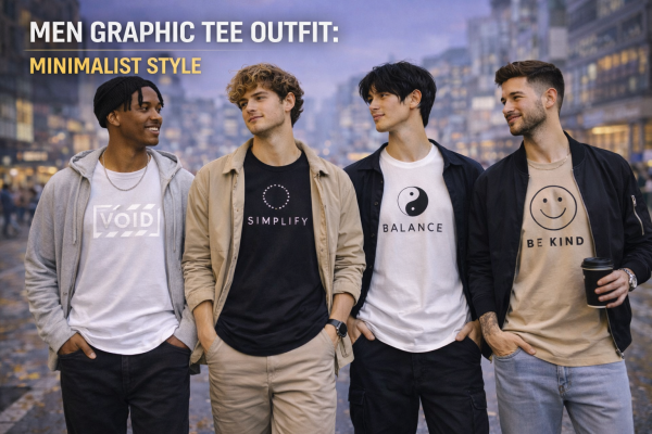 men graphic tee outfit minimalist style