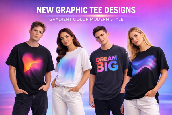 new graphic tee designs gradient color modern style